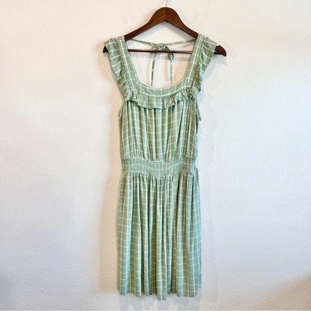 Maurices Green Gingham Smocked Dress Women’s Small Cottagecore Milkmaid Prairie